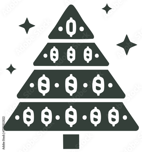 Christmas Tree Money Icon for Holiday Spending and Financial Growth