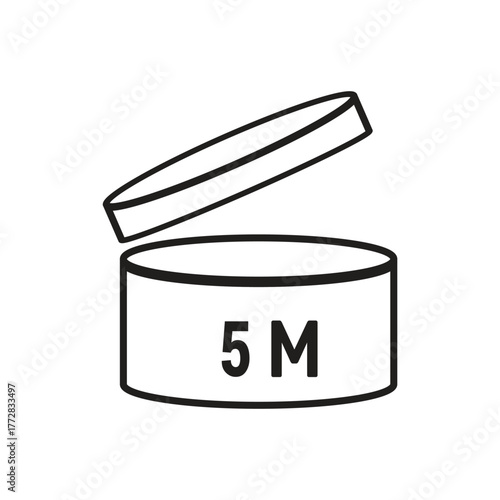 5 M SIGN vector illustration, packaging symbol Expiration period in months, expiration