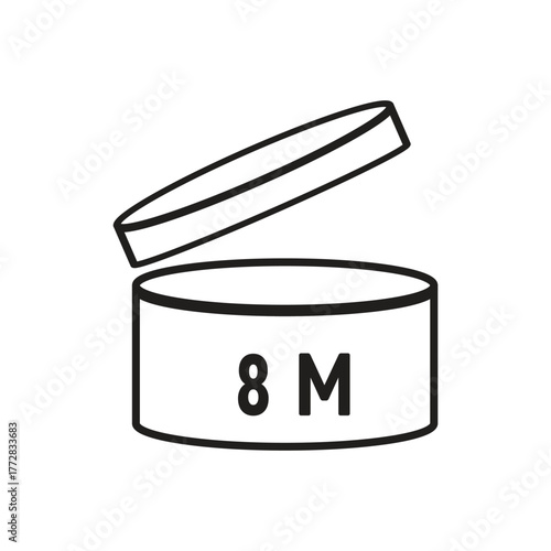 8 M SIGN vector illustration, packaging symbol Expiration period in months, expiration