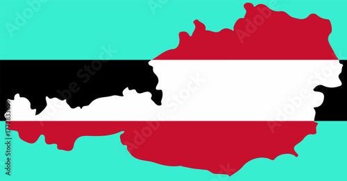 Free Download Vector map of Austria in the colors of Austria flag, positive and negative. - GFXLoad