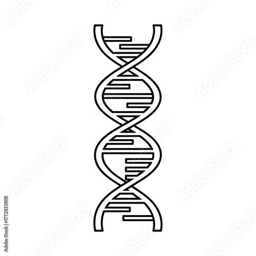 DNA Double Helix Structure Depicted in Black and White.