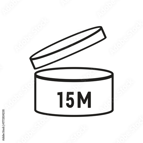 15 M SIGN vector illustration, packaging symbol Expiration period in months, expiration