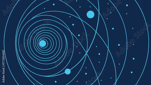 Solar system orbiting space galaxy star system celestial body universe vector Abstract