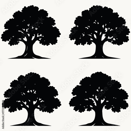 Tree silhouette drawing design vector illustration clipart eps
