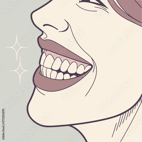 A close-up macro photo of a perfectly white smile with sparkling clean teeth under studio lighting.