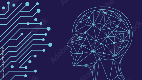 Artificial intelligence brain circuitry technology innovation vector Abstract