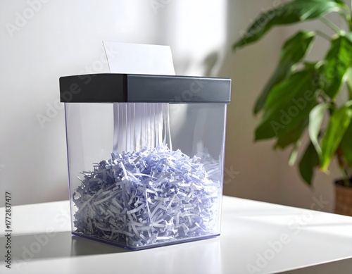 明るい部屋で情報を守る卓上シュレッダー