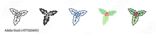 Mistletoe Icon Set Multiple Style Collection