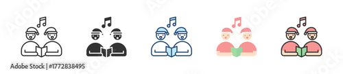 Choir Icon Set Multiple Style Collection