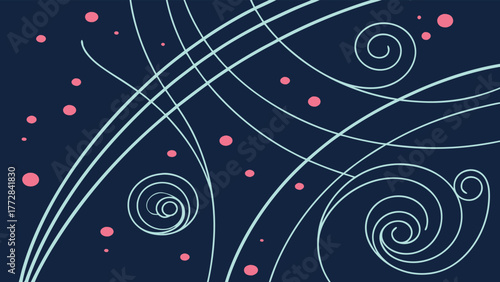 Swirl pattern on with small pink dots vector Abstract