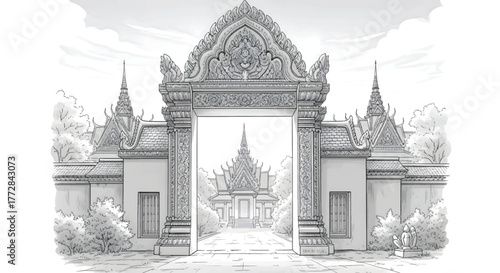 Cartoon of a pagoda