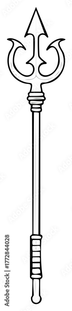Obraz premium Trident Isolated Symbol Ancient Mythology Weapon Fantasy Spear Illustration