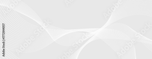 White flowing lines soft gray modern abstract background wavy curve delicate