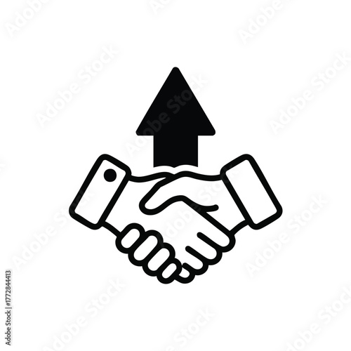 Handshake Symbol Representing Partnership Growth and Progress.