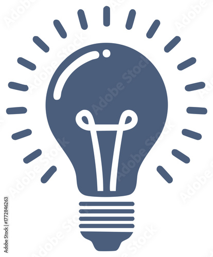 Blue Lightbulb Illustration: Symbol of Ideas, Innovation, Solutions, and Inspiration