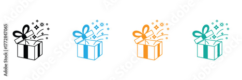 Perfect for birthdays, holidays, and special occasions, these colorful present icons bring joy and celebration. Share the surprise and happiness today!