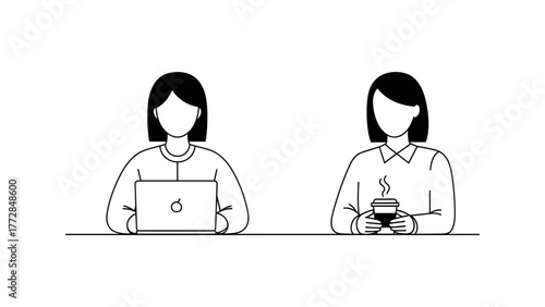 Two women working at desk