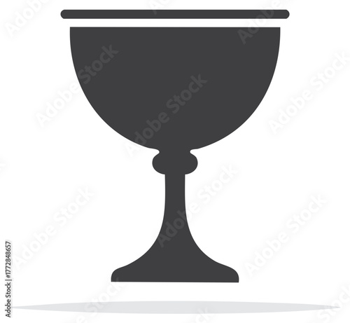 Dark gray chalice or goblet icon simple vector illustration for beverages celebration or holy symbol