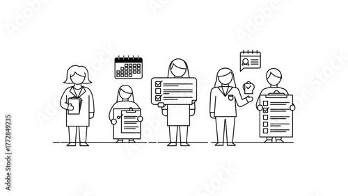 Business people holding check list