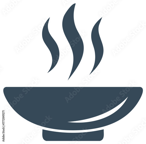 Steaming Soup in a Bowl Simple Graphic Culinary Icon Restaurant Menu Design Element