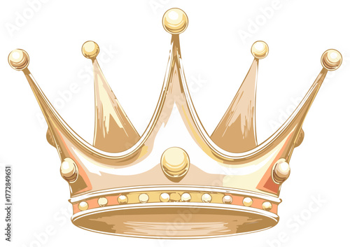 Golden crown vector illustration symbol royalty authority power regal authority graphic