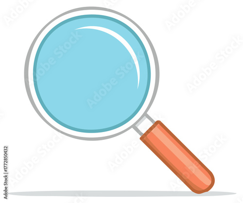 Magnifying Glass with Blue Lens and Orange Handle - Search and Investigation Tool