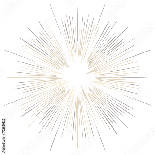 Abstract Radiant Sunburst with Sharp Light Rays, Geometric Radial Light Speed Explosion