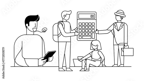 Group of people working together on project