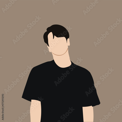 young man in black t shirt