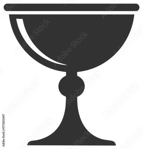 Silhouette illustration of an ancient chalice, isolated on a white background.