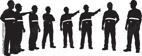Construction Worker Safety Gear Silhouette Collection