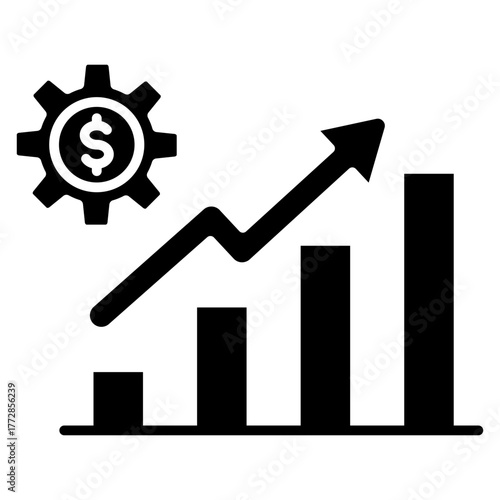 Efficiency Gains Glyph Icon