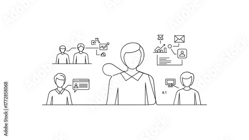 Businesswoman communicating with team members