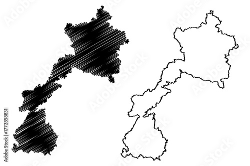 Asinara island (Sardinia, Italian Republic, Italy) map vector illustration, scribble sketch Asinara map