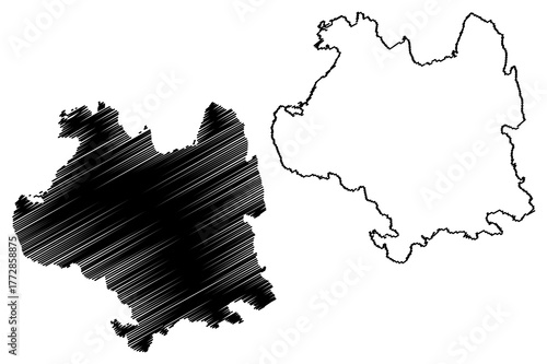 Atloyna island (Kingdom of Norway) map vector illustration, scribble sketch Atloy map