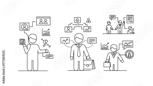 Business people and charts