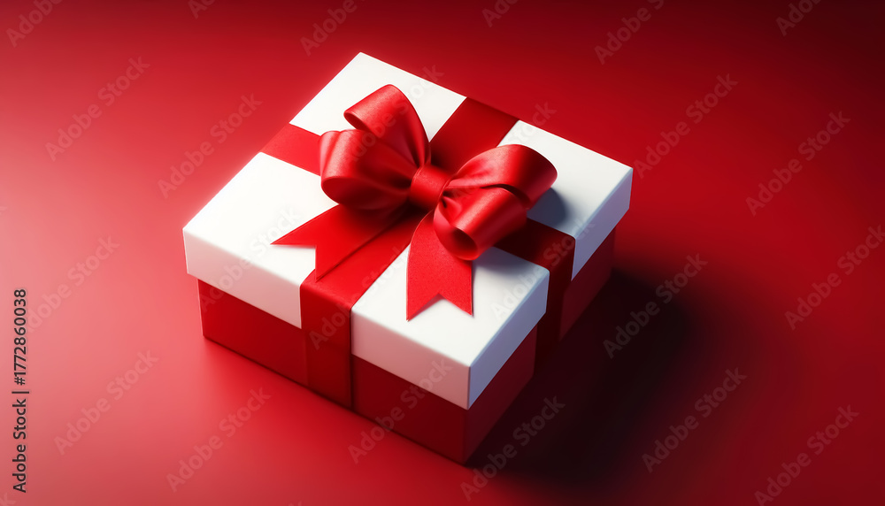 Fototapeta premium Gift box with red ribbon