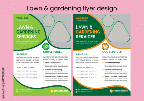 This editable social media flyer template enhances your garden services' online presence. It is perfect for promoting landscaping, lawn care, and outdoor design services across various platforms.