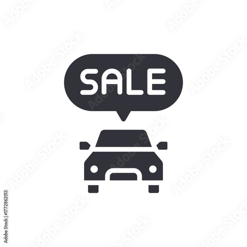 Car Sale Bubble Vector Graphic Automobile Promotion Icon