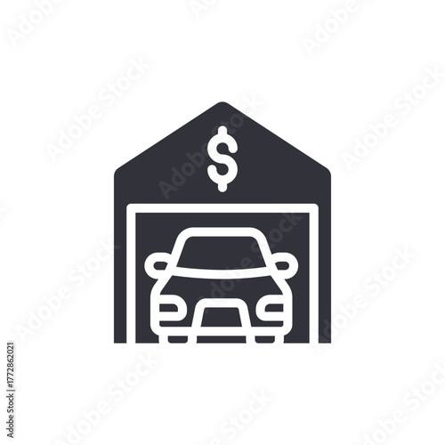 Automobile Investment Vector Garage Icon Symbol Asset Growth