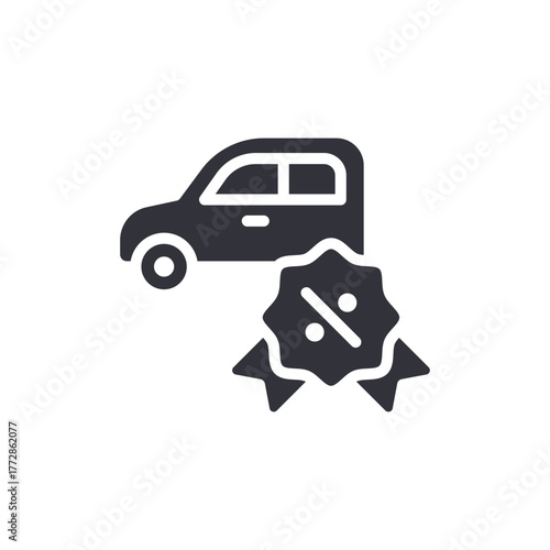 Car Discount Badge Auto Sale Promotion Vector Icon