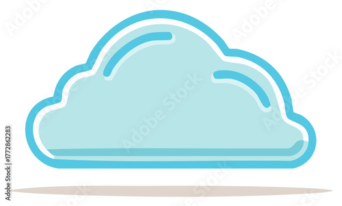 Cute Blue Cartoon Cloud Icon Illustration Weather Symbol