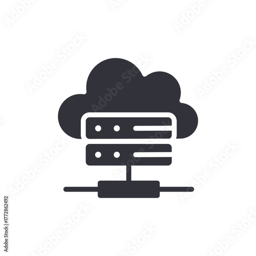 Cloud Server Icon For Data Storage And Computing
