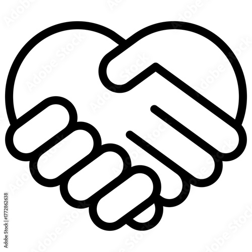 Handshake Icon with Line Style