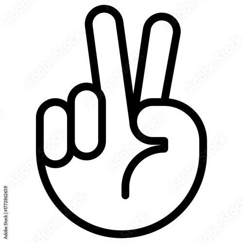 Peace Sign Icon with Line Style