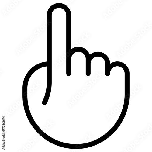 Pointing Up Icon with Line Style