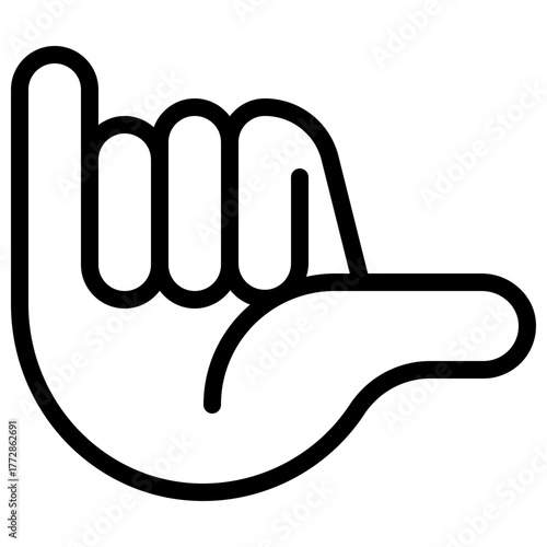 Shaka Sign Icon with Line Style