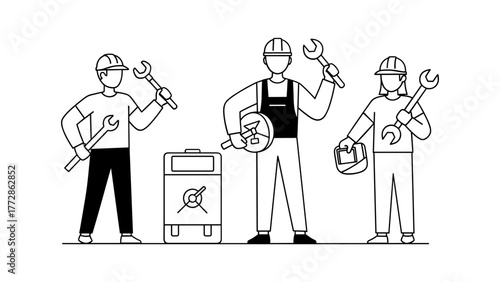 Team of construction workers