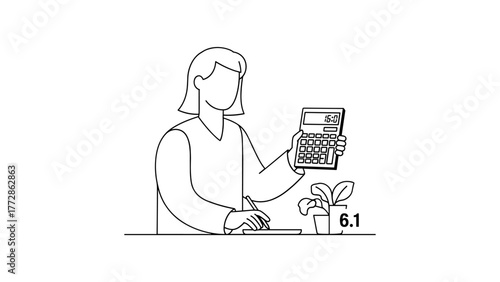 Woman calculating finance at desk