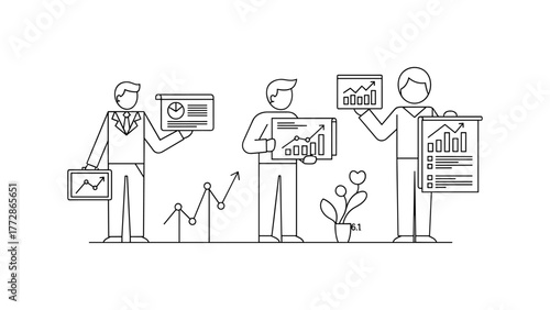 Business people presenting financial data